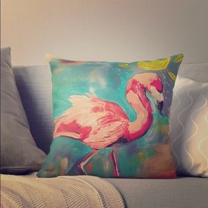 Flamingo accent pillow!